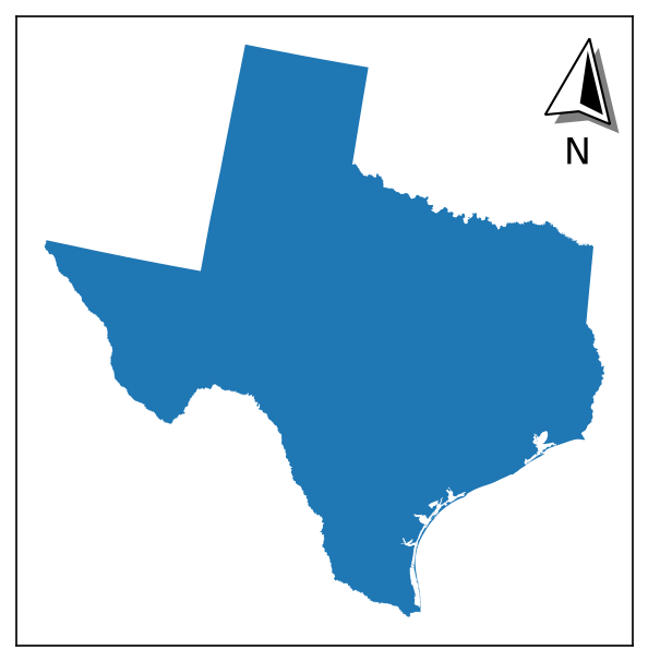 Rotated north arrow