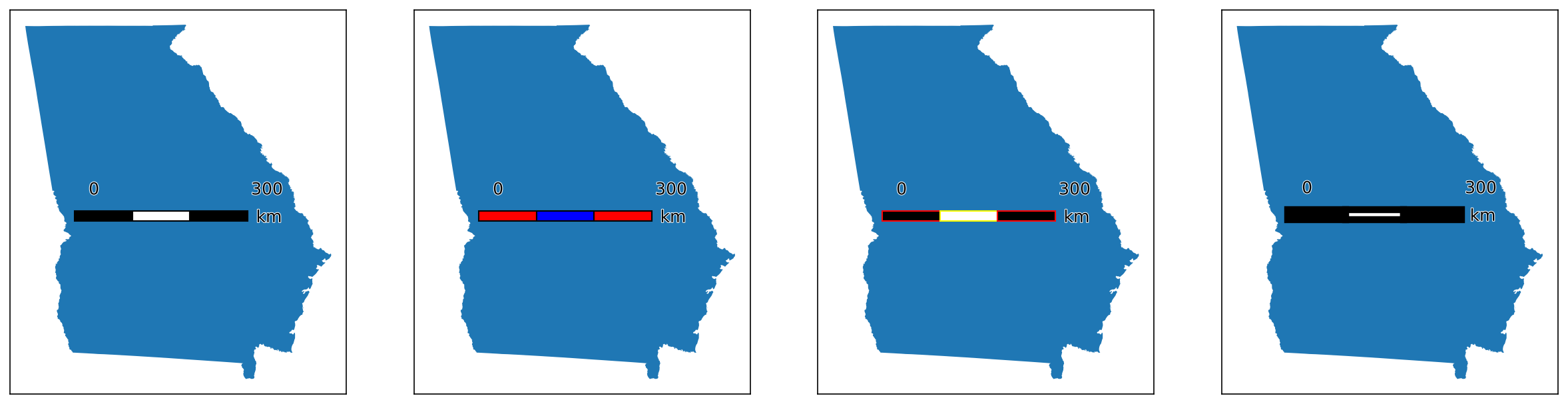 array of different visible component settings for boxes bars